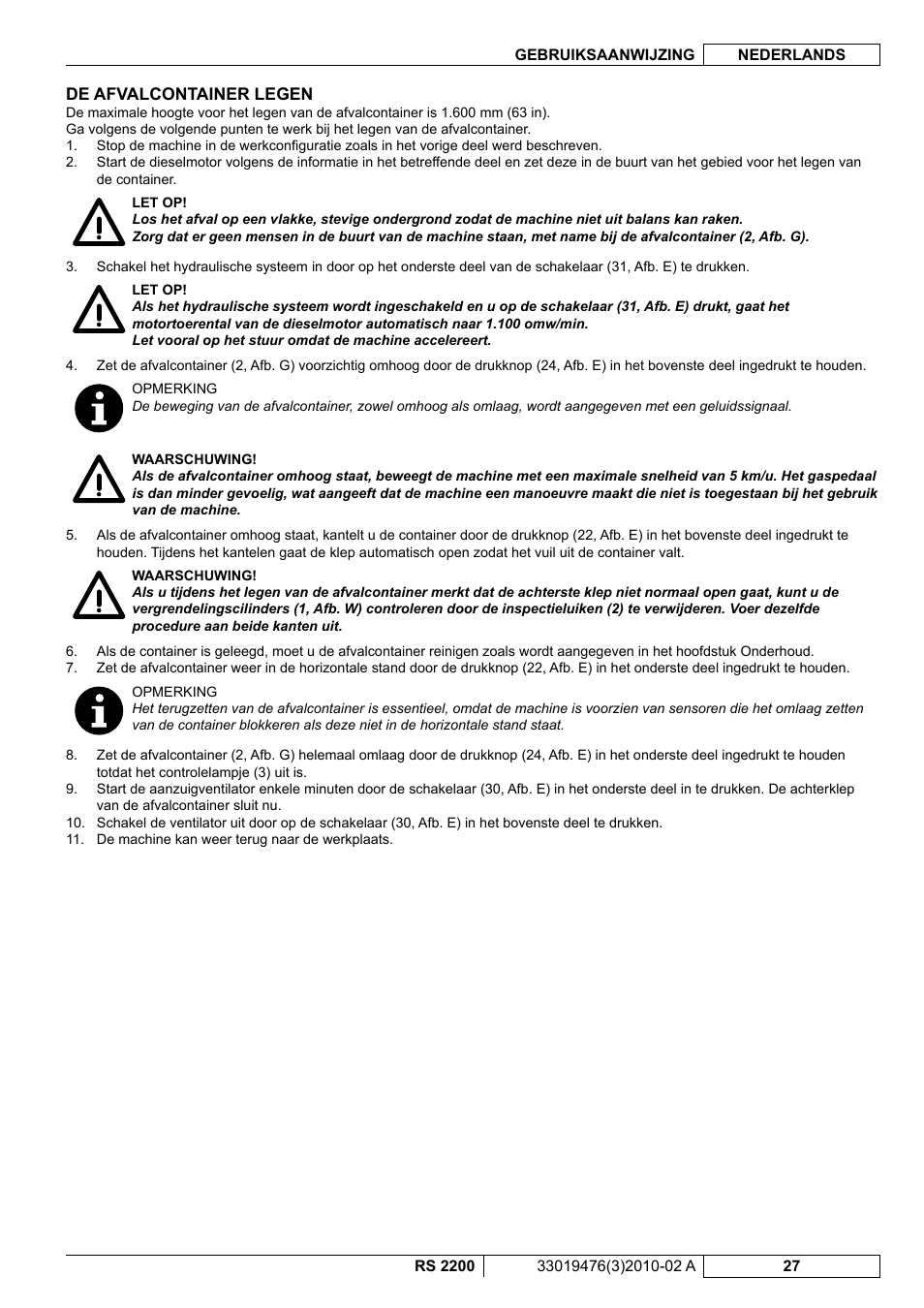 Nilfisk-ALTO RS 2200 User Manual | Page 199 / 224