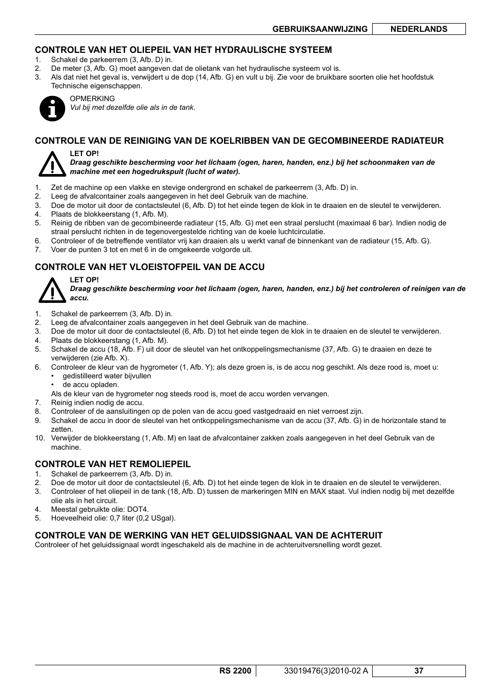 Nilfisk-ALTO RS 2200 User Manual | Page 209 / 224