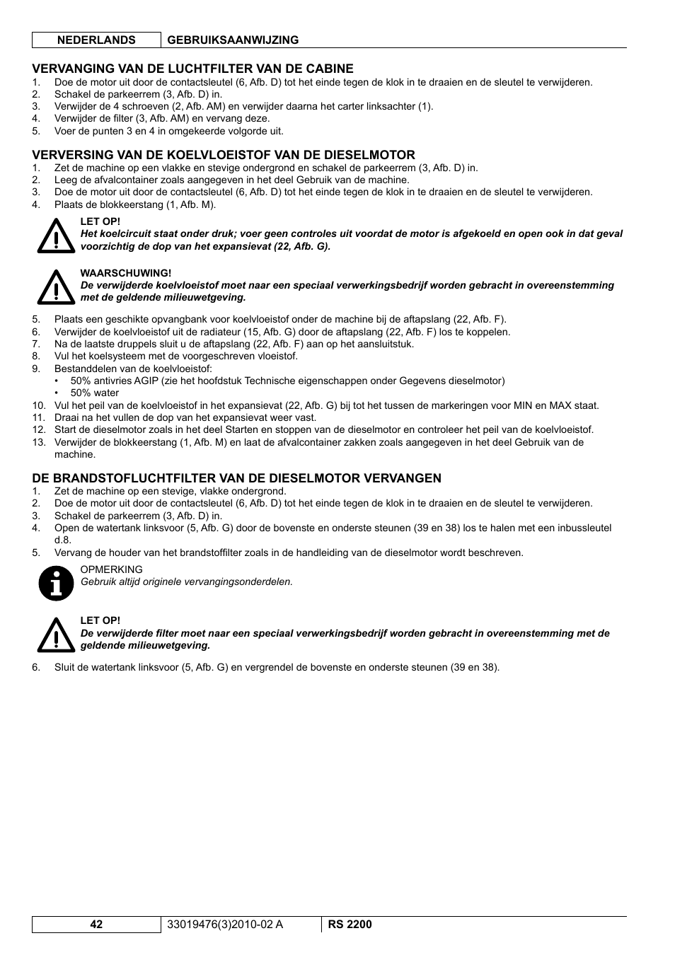 Nilfisk-ALTO RS 2200 User Manual | Page 214 / 224