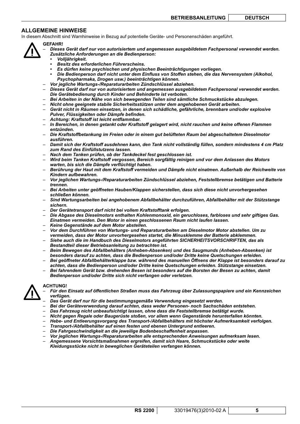 Nilfisk-ALTO RS 2200 User Manual | Page 27 / 224