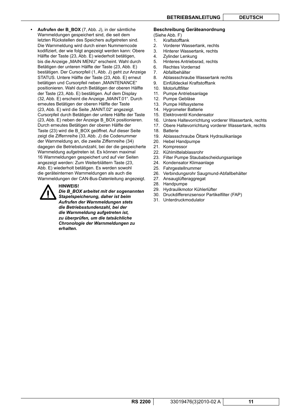 Nilfisk-ALTO RS 2200 User Manual | Page 33 / 224