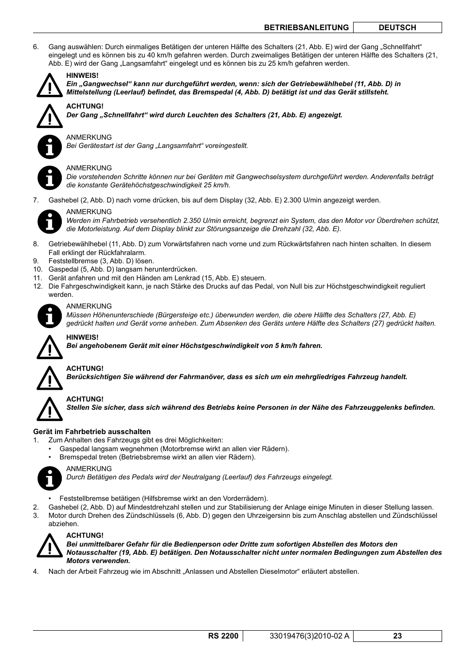 Nilfisk-ALTO RS 2200 User Manual | Page 45 / 224