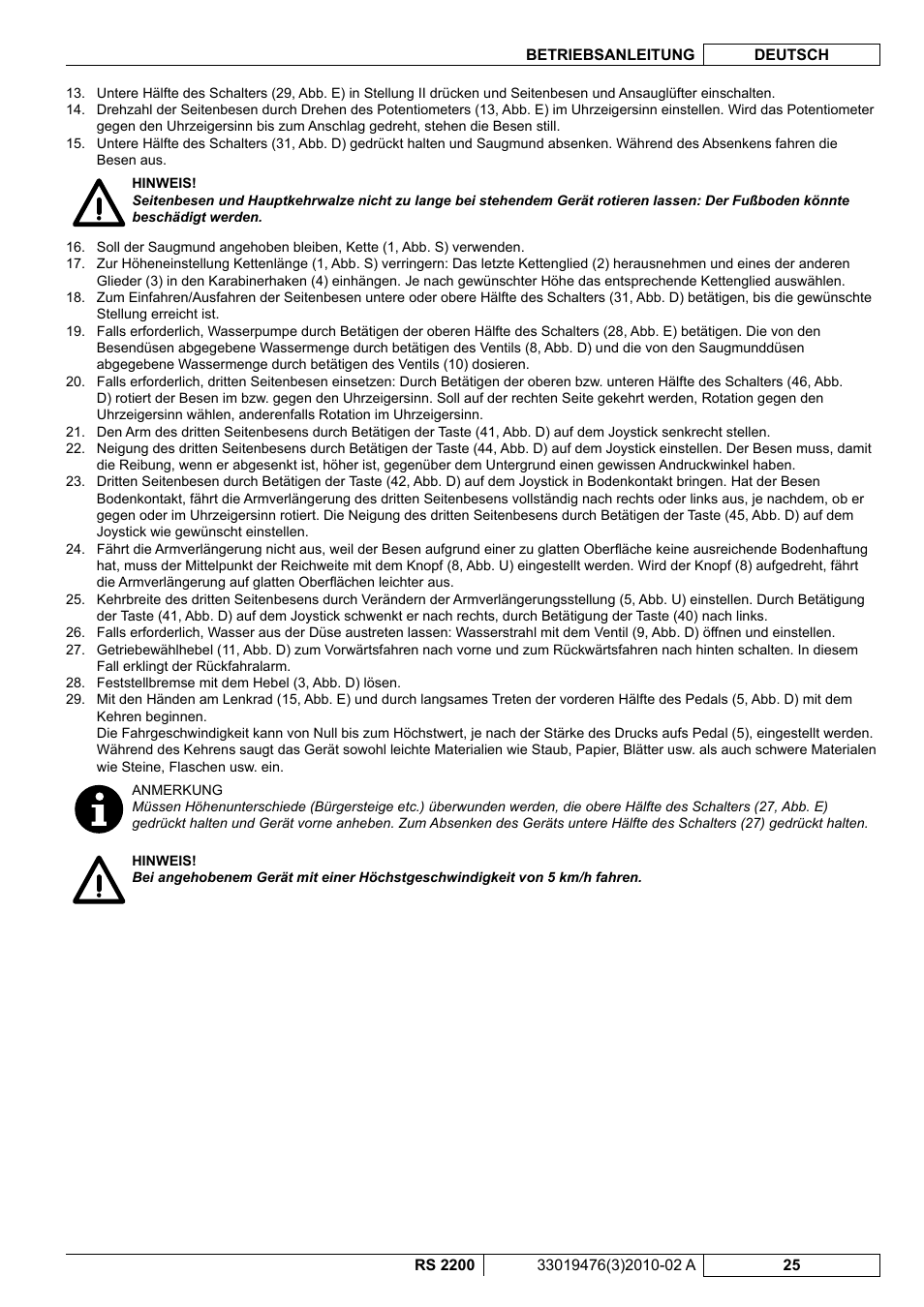 Nilfisk-ALTO RS 2200 User Manual | Page 47 / 224