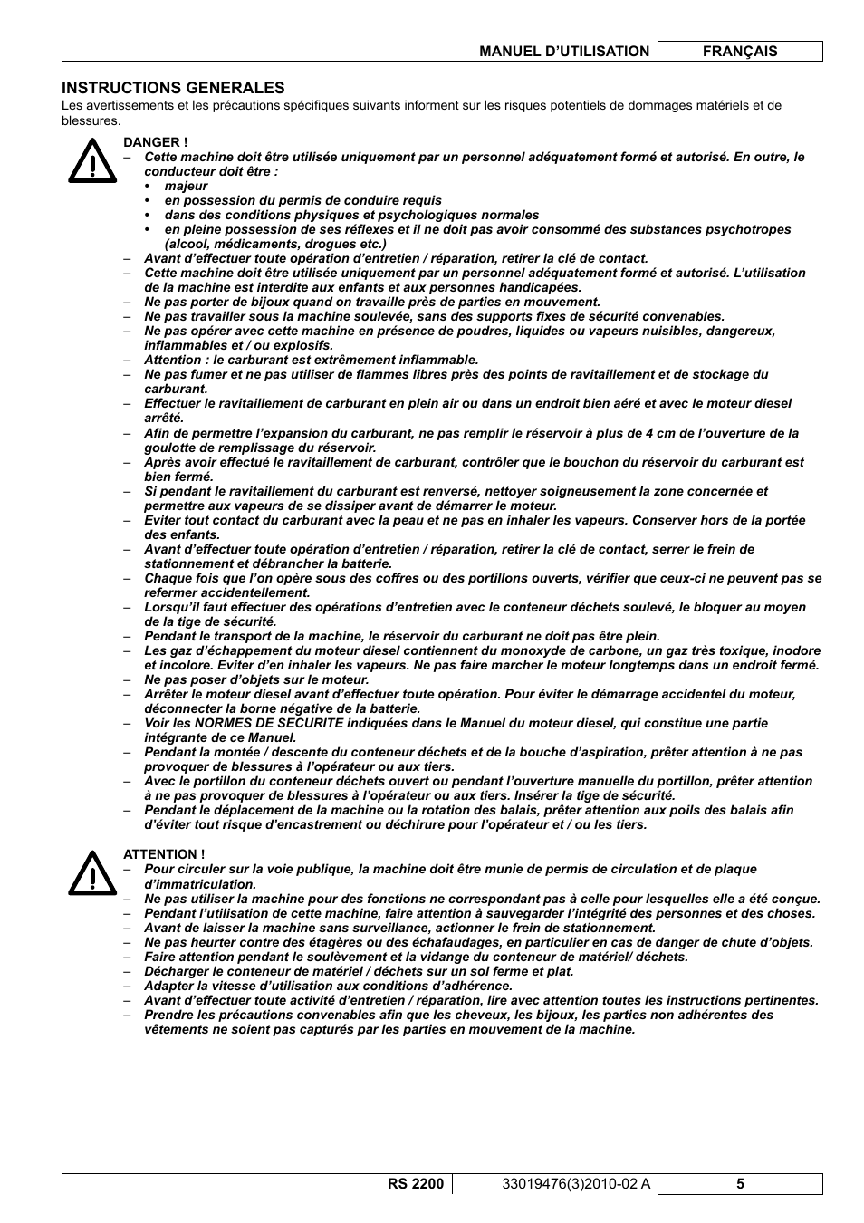 Nilfisk-ALTO RS 2200 User Manual | Page 77 / 224