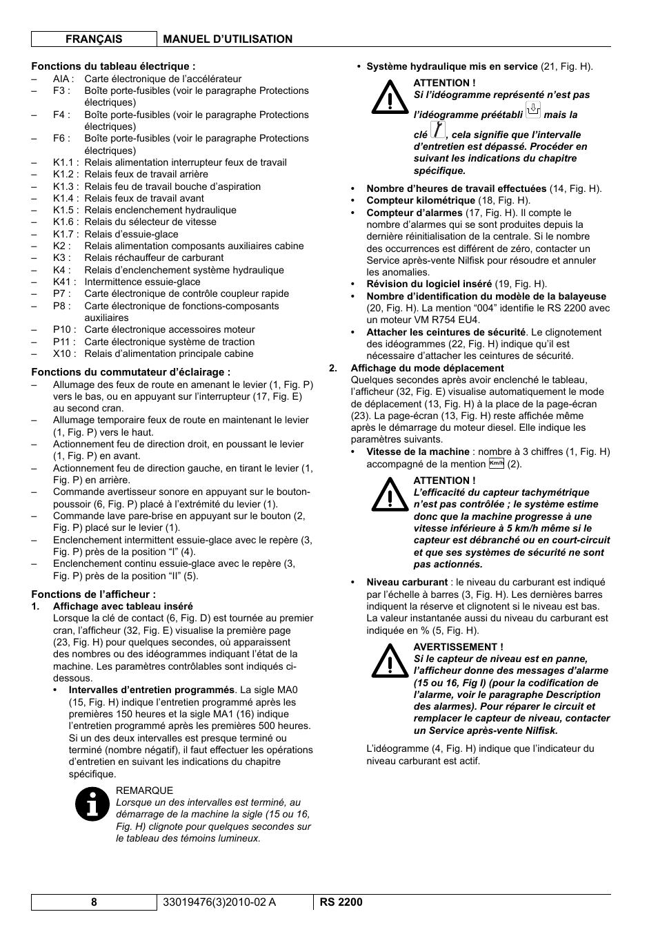 Nilfisk-ALTO RS 2200 User Manual | Page 80 / 224