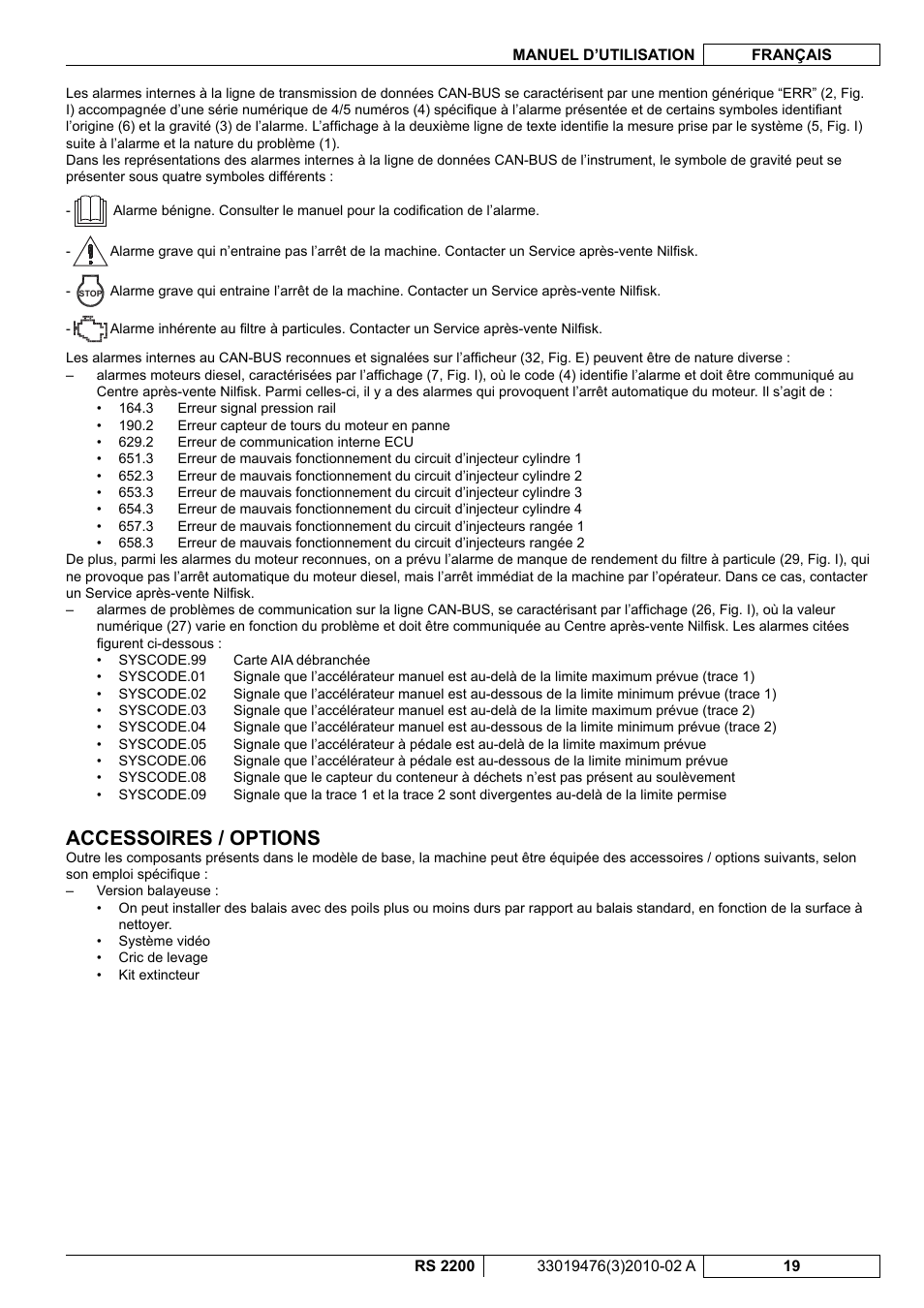 Accessoires / options | Nilfisk-ALTO RS 2200 User Manual | Page 91 / 224
