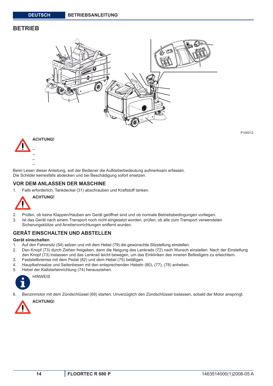 Betrieb | Nilfisk-ALTO R 680 P User Manual | Page 16 / 132