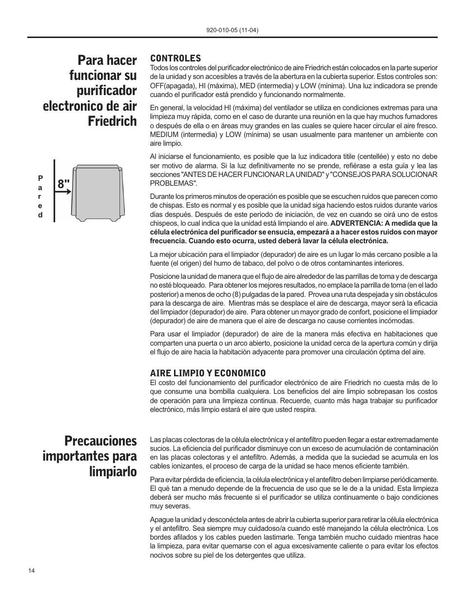 Precauciones importantes para limpiarlo | Nilfisk-ALTO C-90A User Manual | Page 14 / 32
