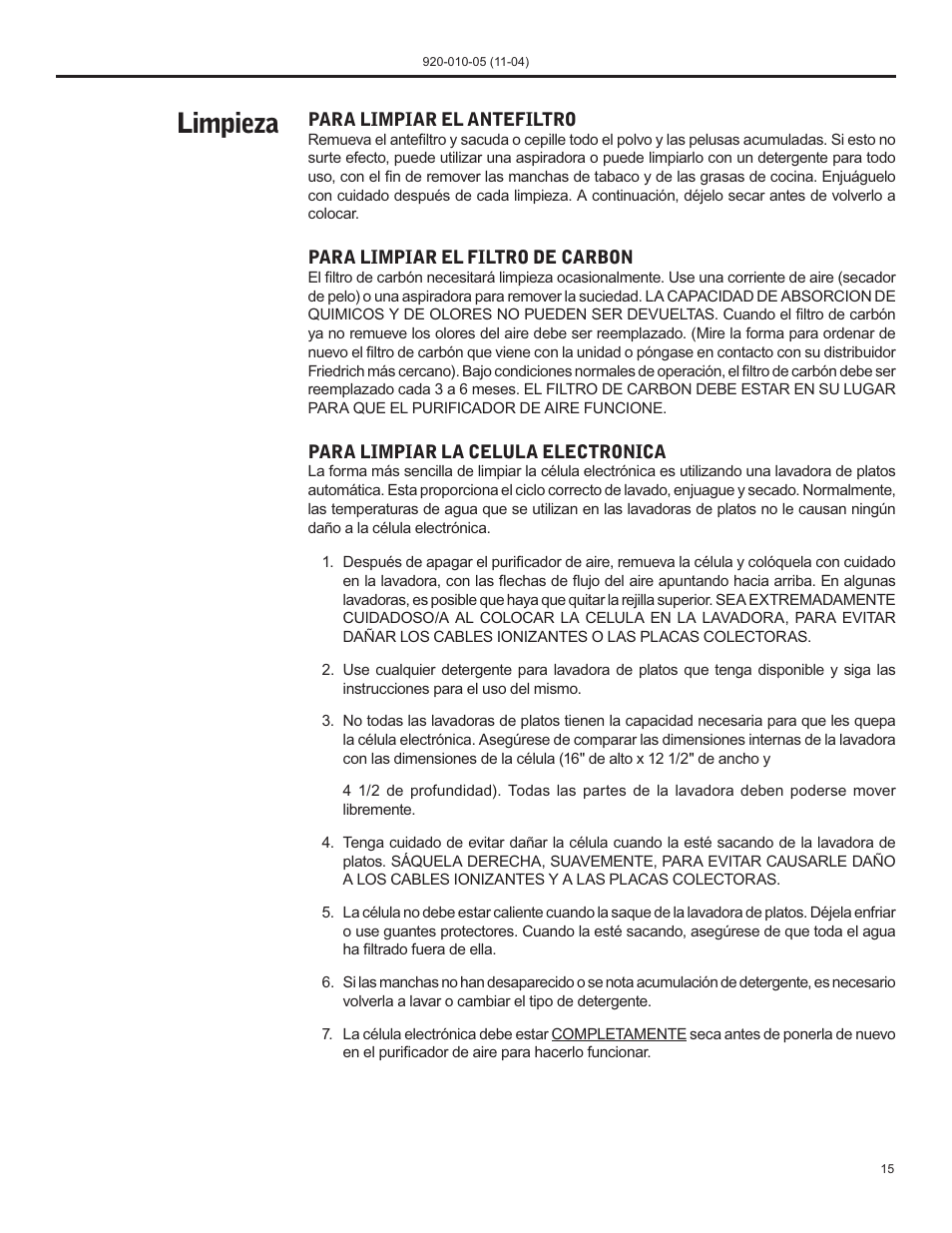 Limpieza | Nilfisk-ALTO C-90A User Manual | Page 15 / 32