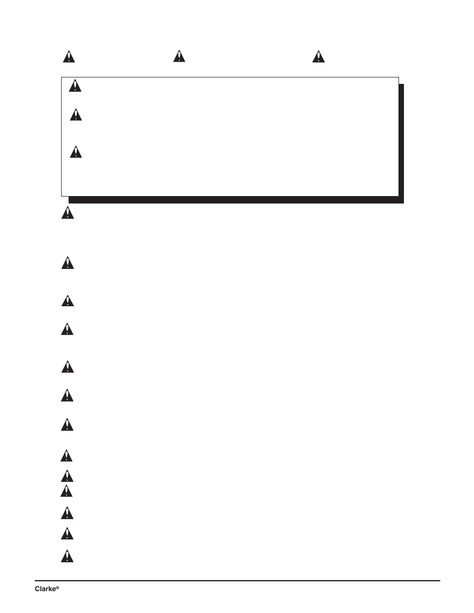 Operator safety instructions, Warning avertissement advertencia | Nilfisk-ALTO 590 User Manual | Page 3 / 20