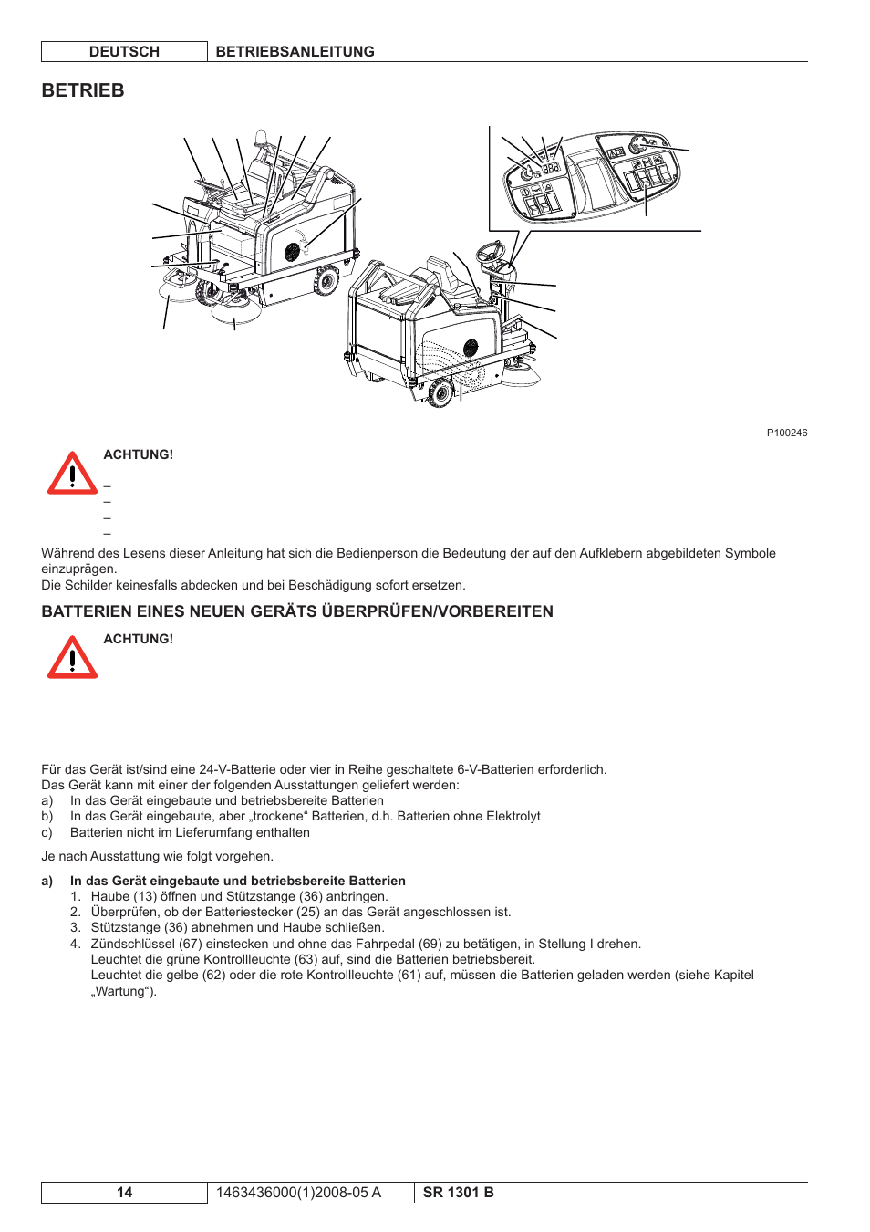 Betrieb | Nilfisk-ALTO SR 1301 B User Manual | Page 16 / 124