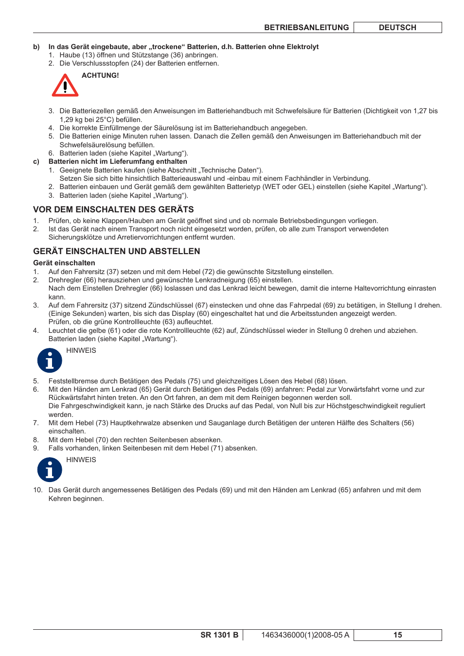 Nilfisk-ALTO SR 1301 B User Manual | Page 17 / 124