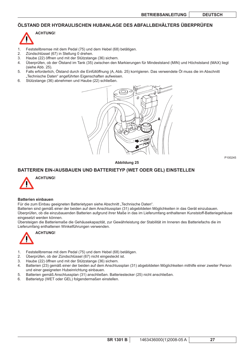 Nilfisk-ALTO SR 1301 B User Manual | Page 29 / 124