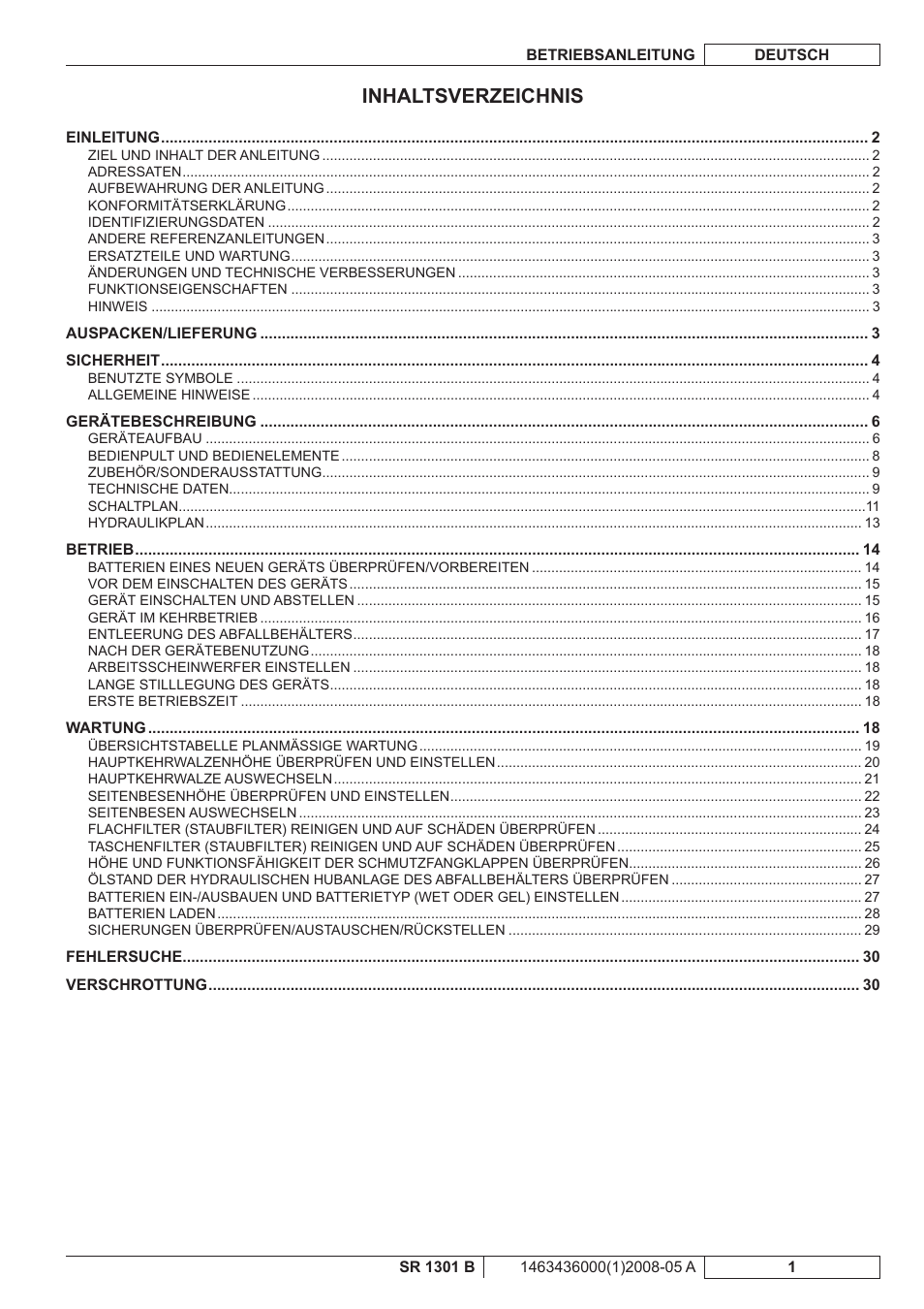 Nilfisk-ALTO SR 1301 B User Manual | Page 3 / 124