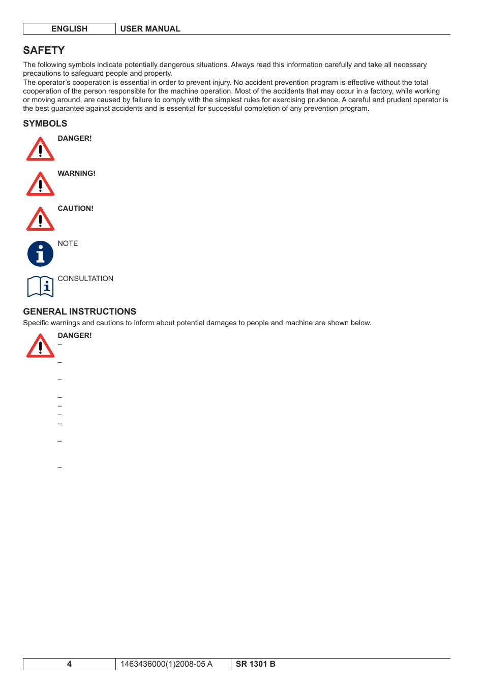 Safety | Nilfisk-ALTO SR 1301 B User Manual | Page 66 / 124