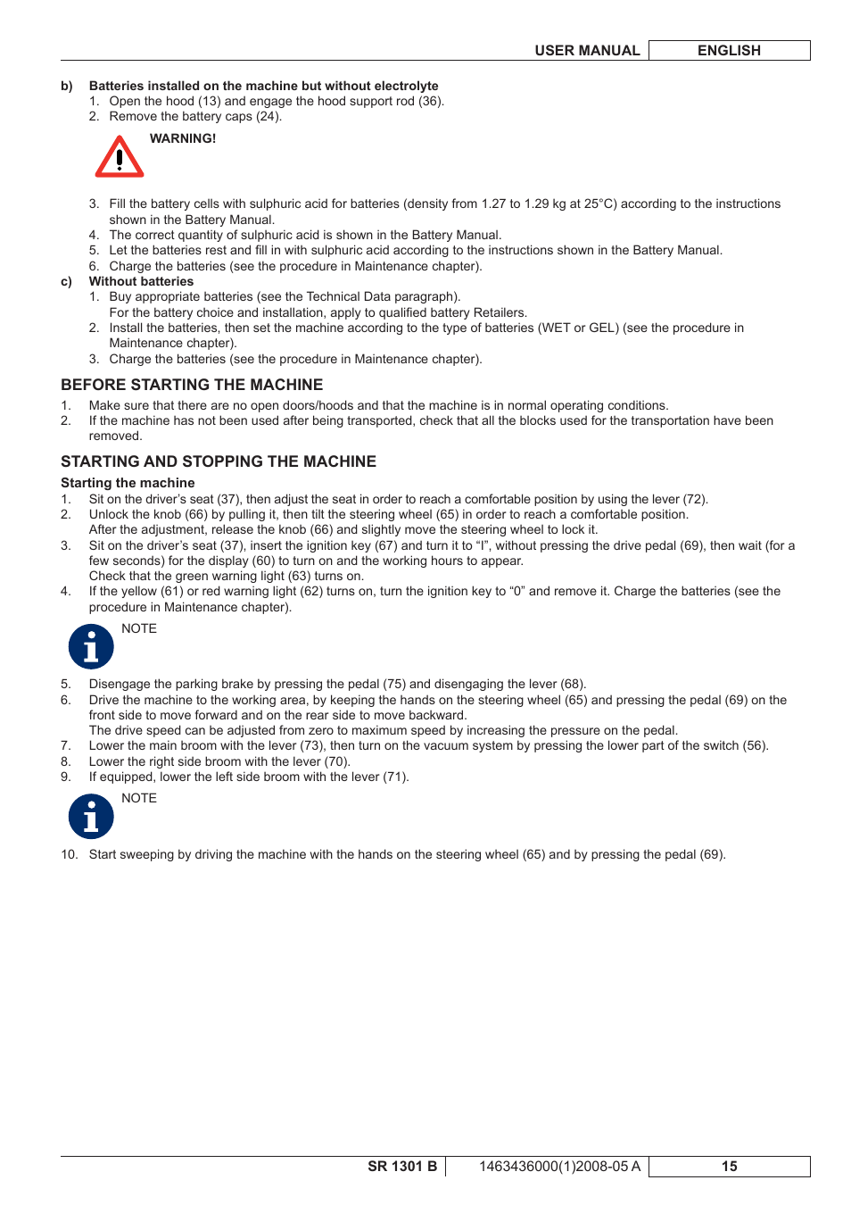 Nilfisk-ALTO SR 1301 B User Manual | Page 77 / 124