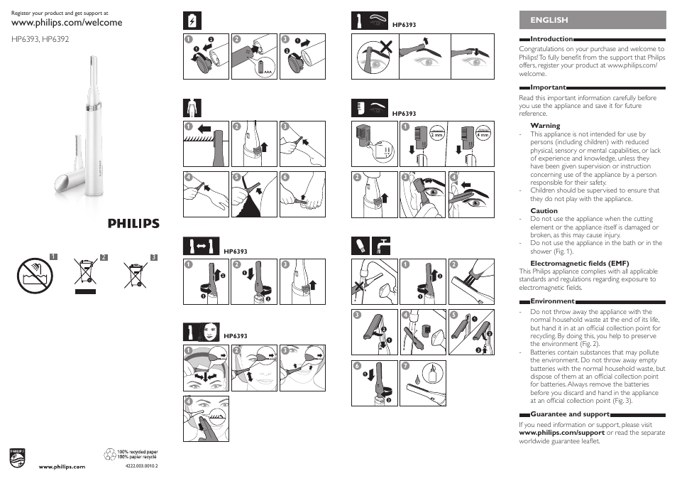 Philips Korrekturtrimmer User Manual | 4 pages