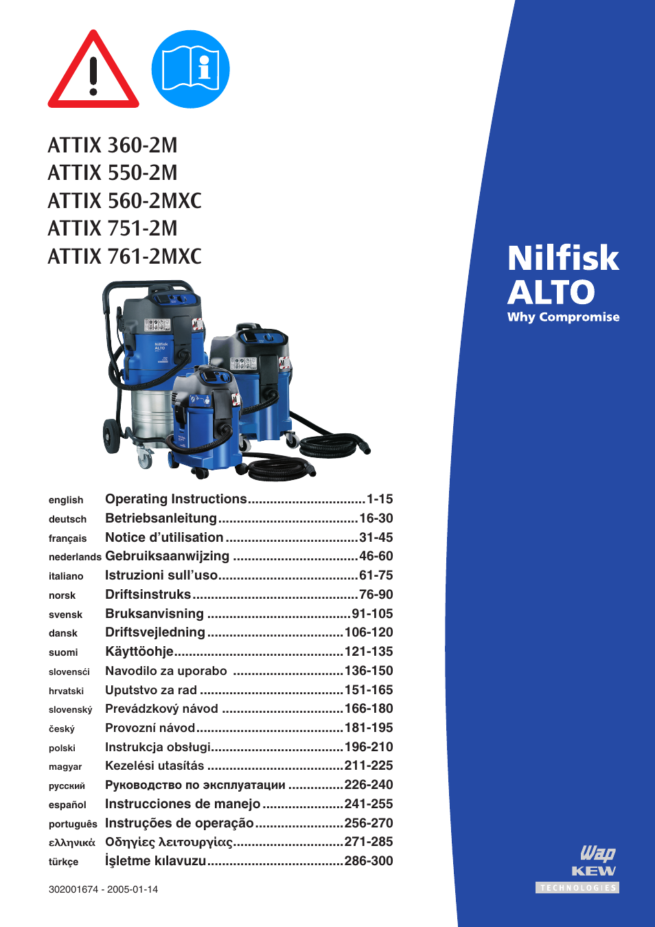Nilfisk-ALTO ATTIX 550-2M User Manual | 18 pages