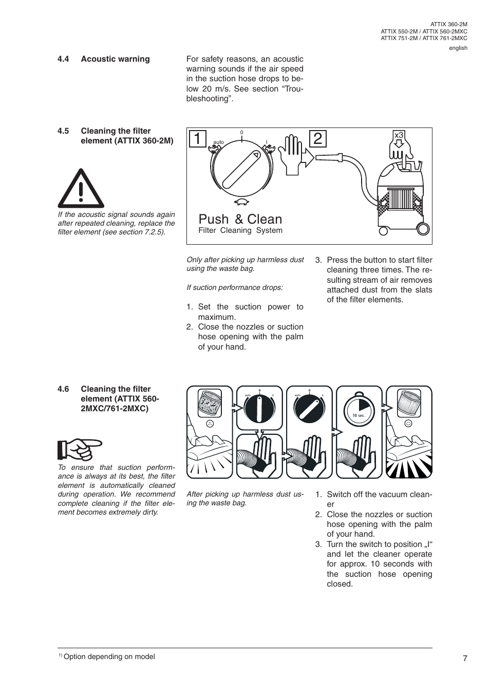 Push & clean | Nilfisk-ALTO ATTIX 550-2M User Manual | Page 9 / 18