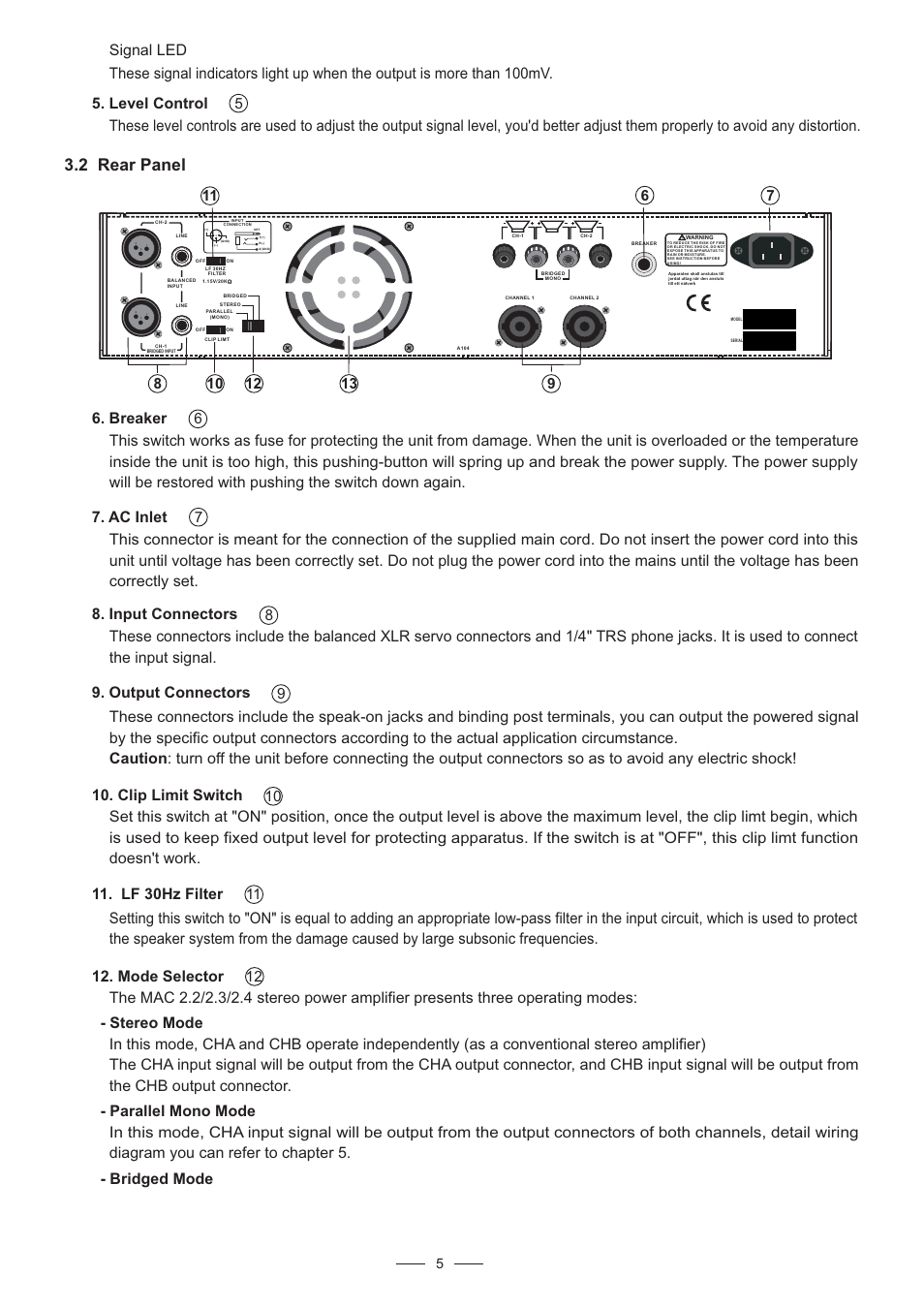 2 rear panel | Nilfisk-ALTO MAC 2.3 User Manual | Page 6 / 14
