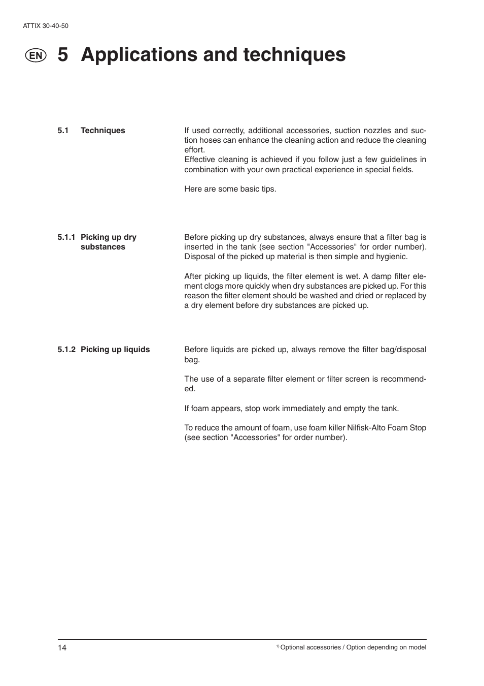 5 applications and techniques | Nilfisk-ALTO 30/BATT/PC/XC User Manual | Page 16 / 26