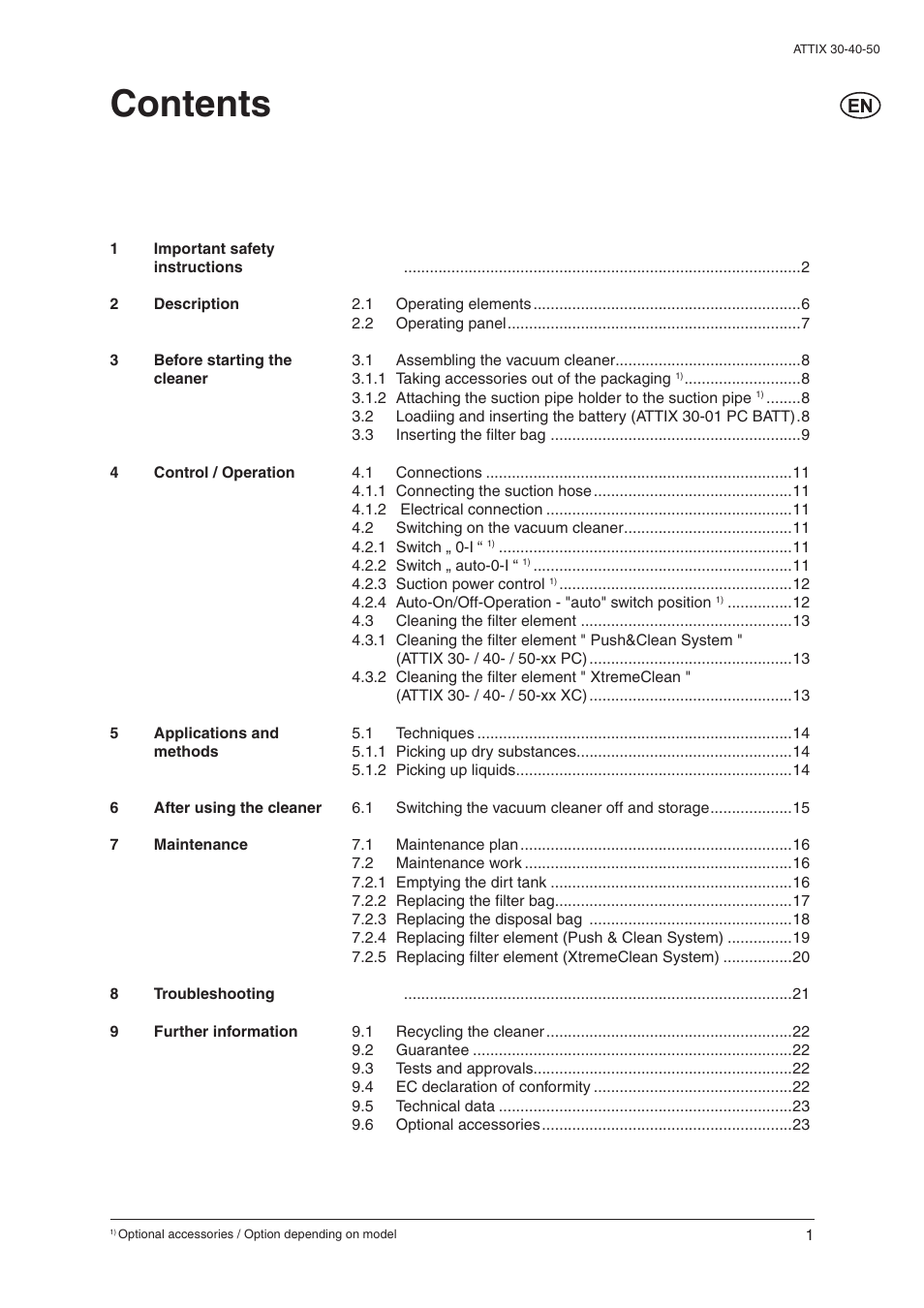 Nilfisk-ALTO 30/BATT/PC/XC User Manual | Page 3 / 26