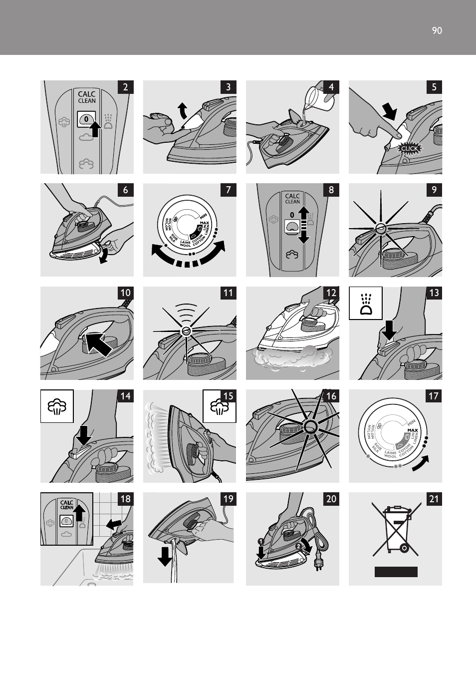 Philips Azur Dampfbügeleisen User Manual | Page 90 / 92
