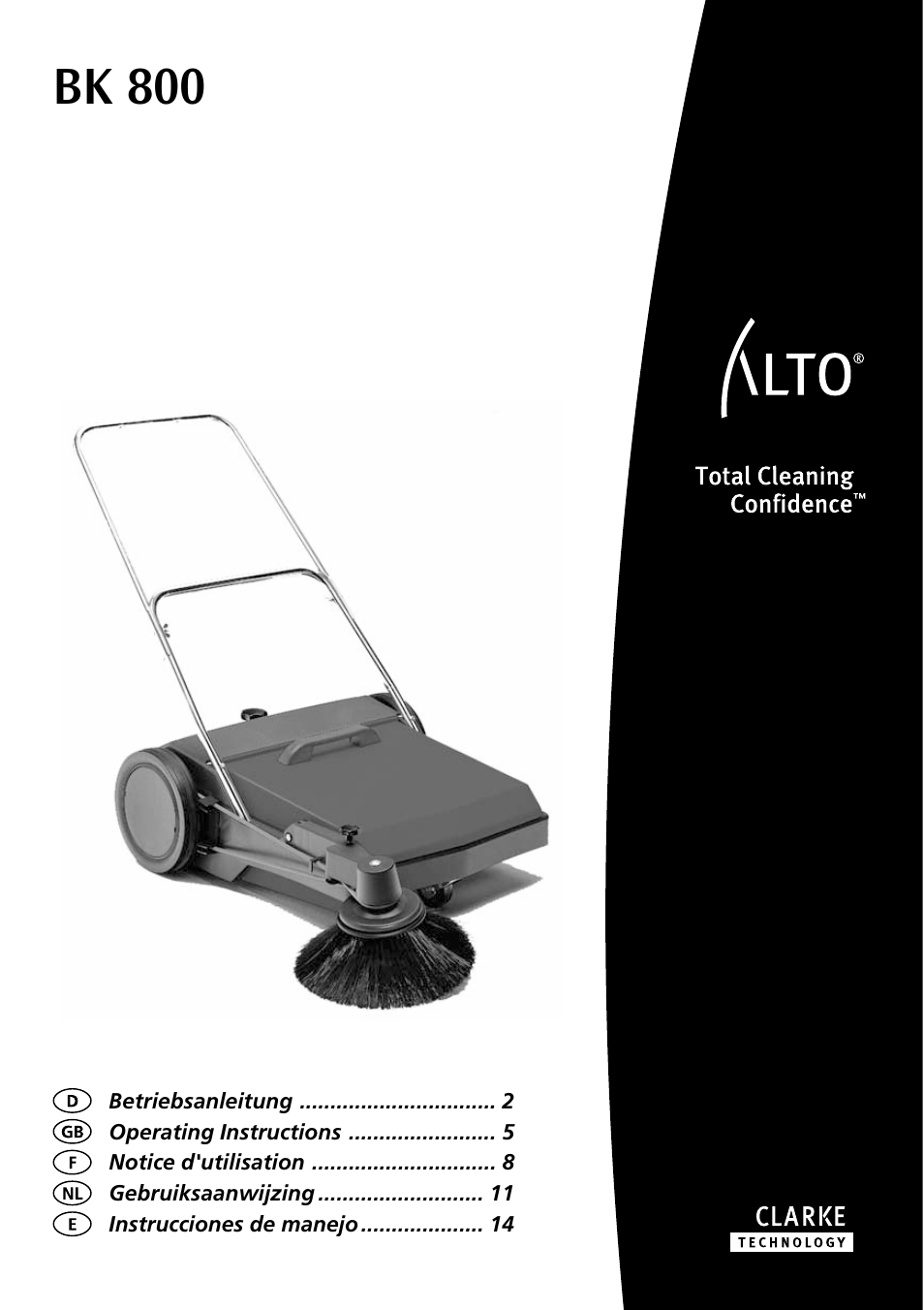 Nilfisk-ALTO BK 800 User Manual | 7 pages