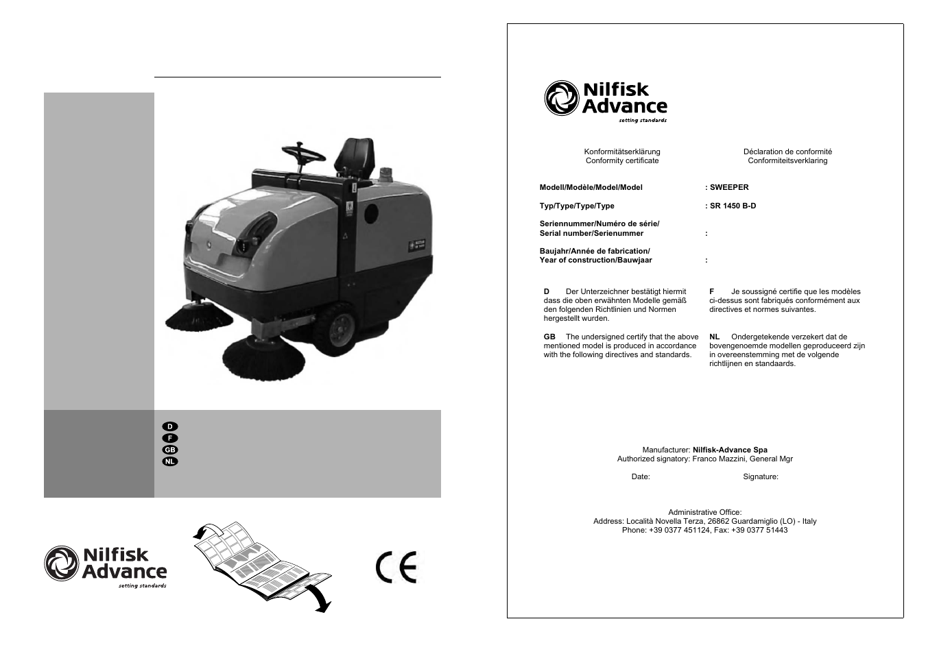 Nilfisk-ALTO SR 1450 B-D User Manual | 100 pages