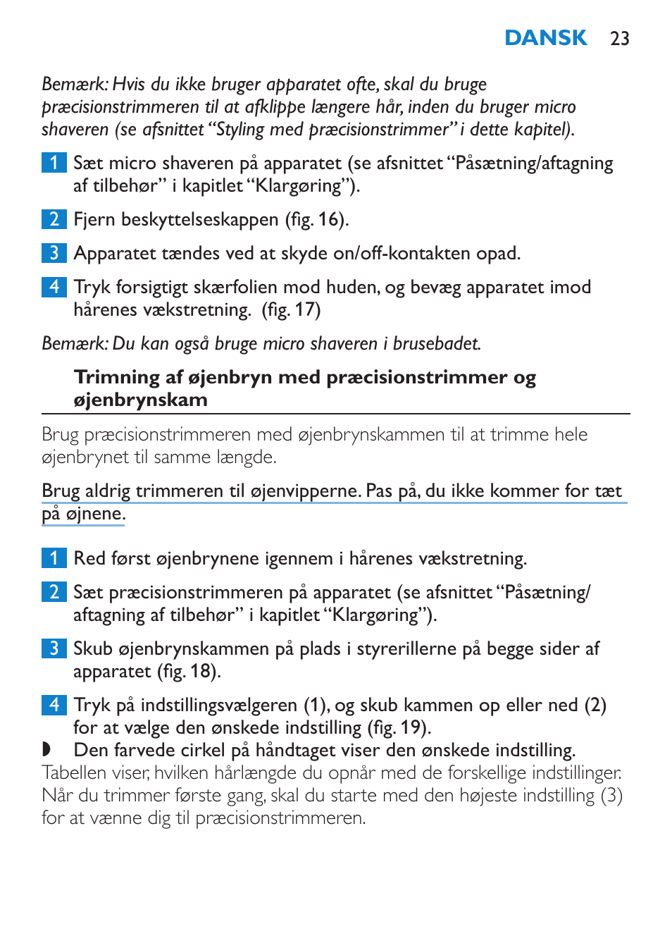 Philips Body Perfect Bikini-Trimmer User Manual | Page 23 / 104