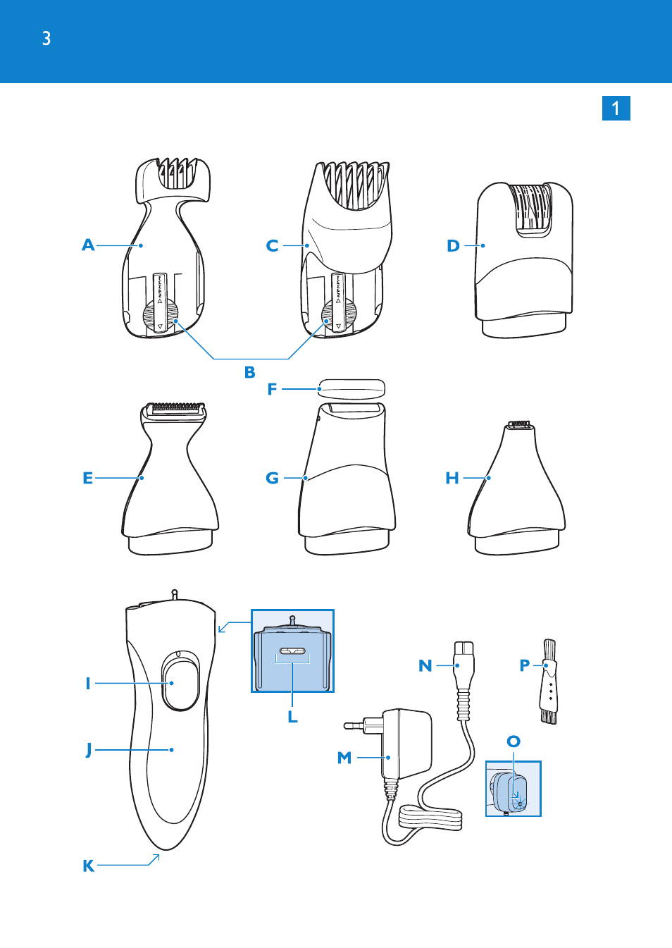 Philips Body Perfect Bikini-Trimmer User Manual | Page 3 / 104