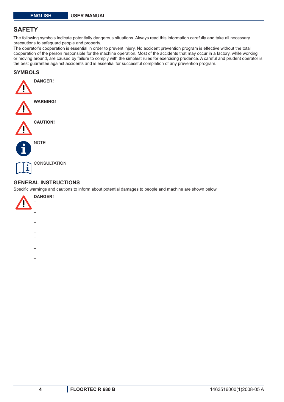 Safety | Nilfisk-ALTO R 680 B User Manual | Page 66 / 124