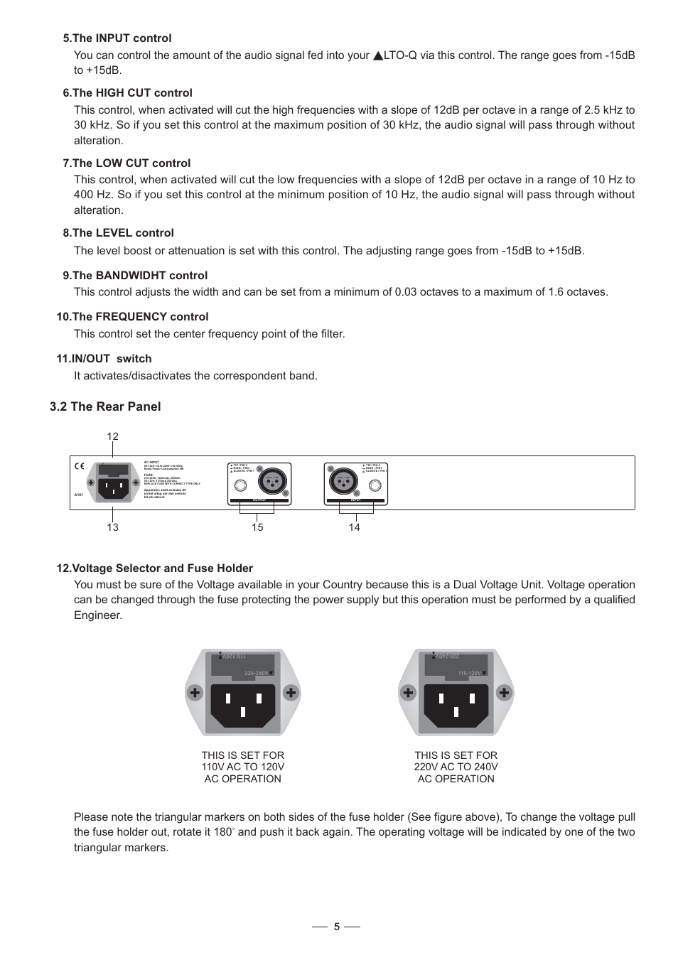 2 the rear panel | Nilfisk-ALTO ALTO Q User Manual | Page 6 / 13