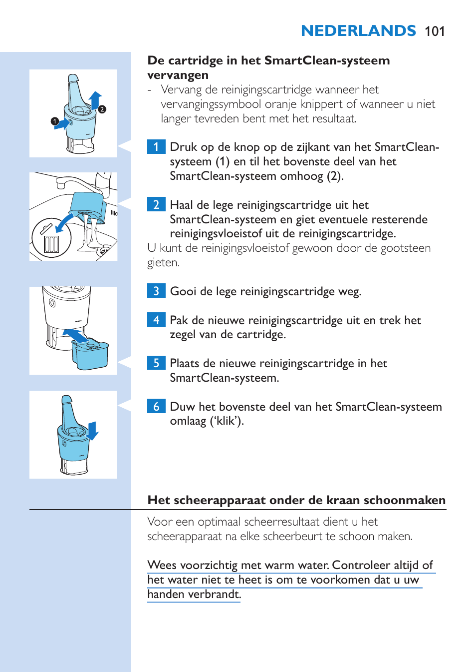 Nederlands | Philips SHAVER Series 9000 Nass- und Trockenrasierer User Manual | Page 101 / 158