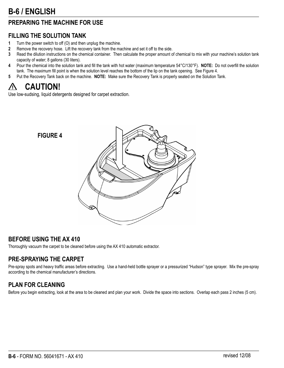 Caution, B-6 / english | Nilfisk-ALTO 56265002 User Manual | Page 20 / 28