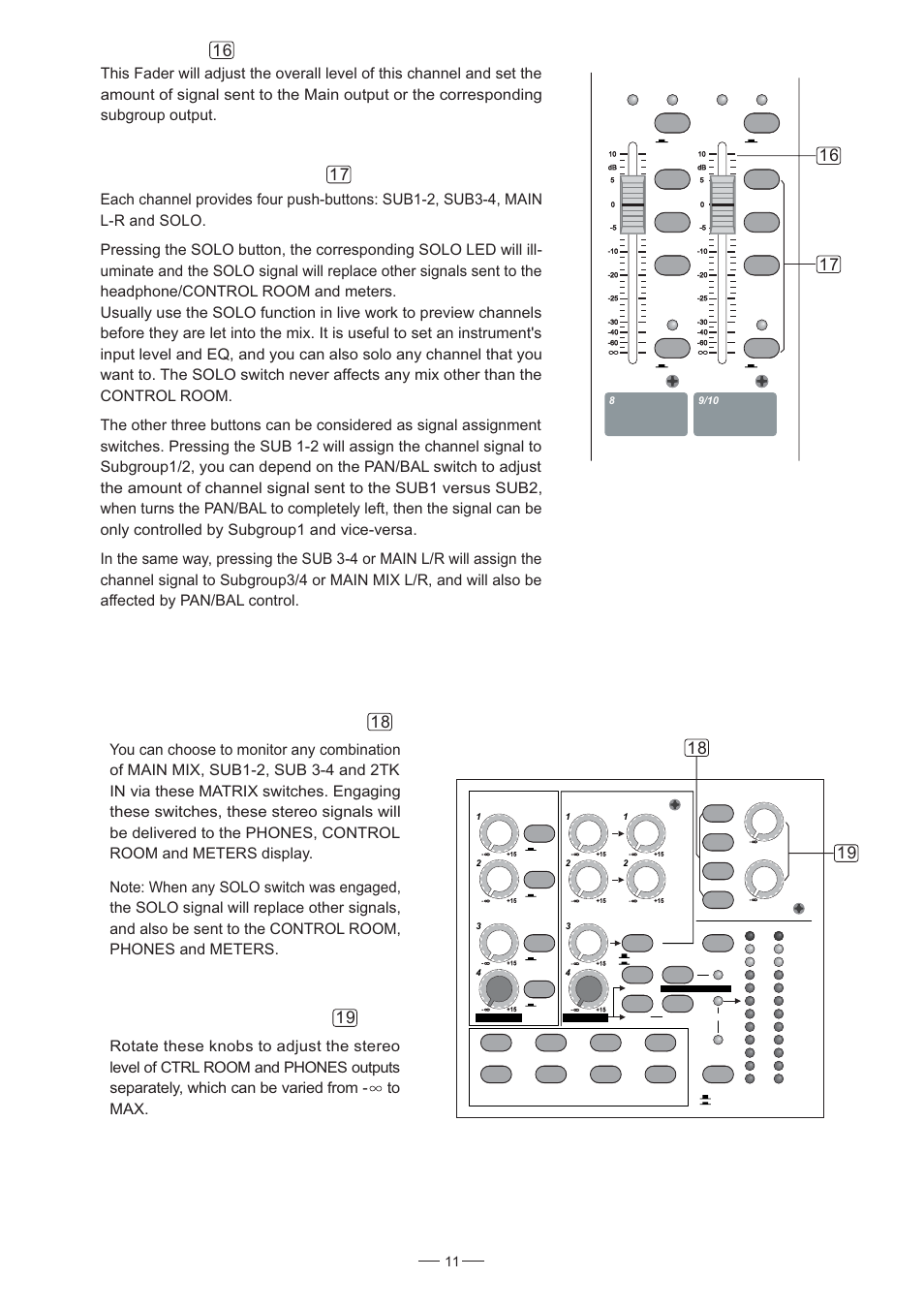 Control room source, 10 fader | Nilfisk-ALTO L-16 User Manual | Page 12 / 34