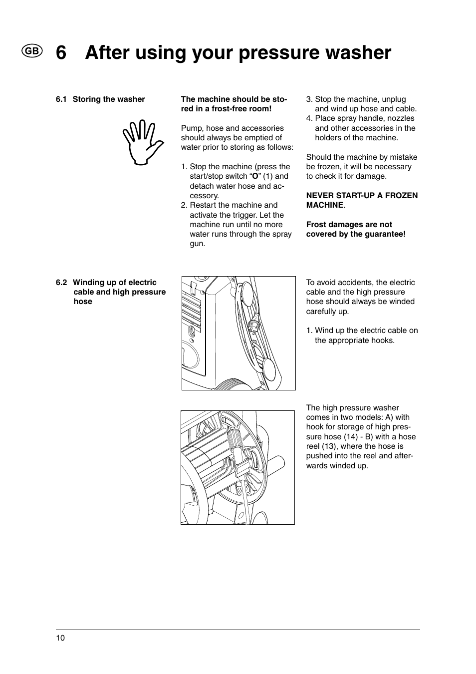 6 after using your pressure washer | Nilfisk-ALTO C 120.1 User Manual | Page 10 / 18