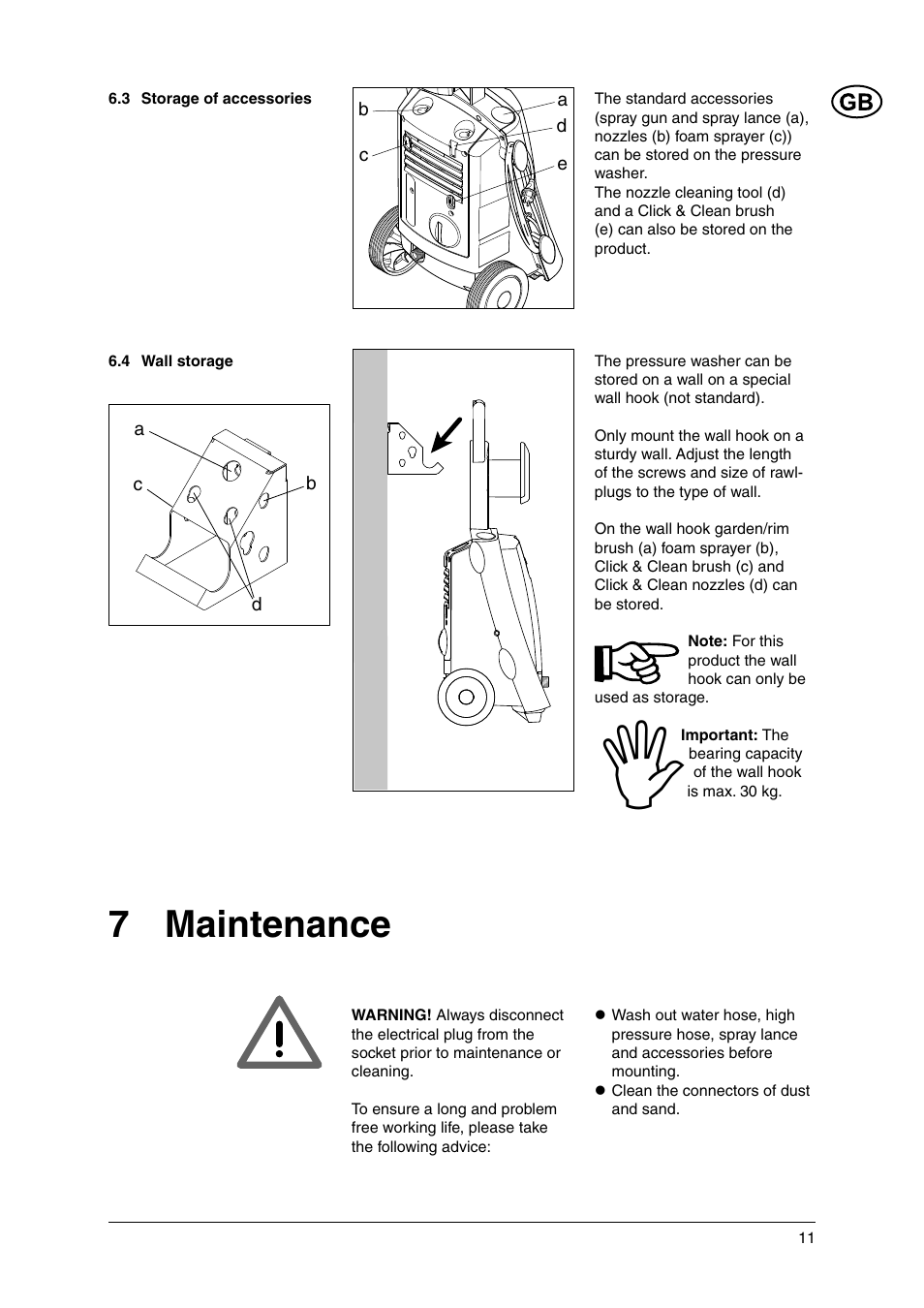 7 maintenance | Nilfisk-ALTO C 120.1 User Manual | Page 11 / 18