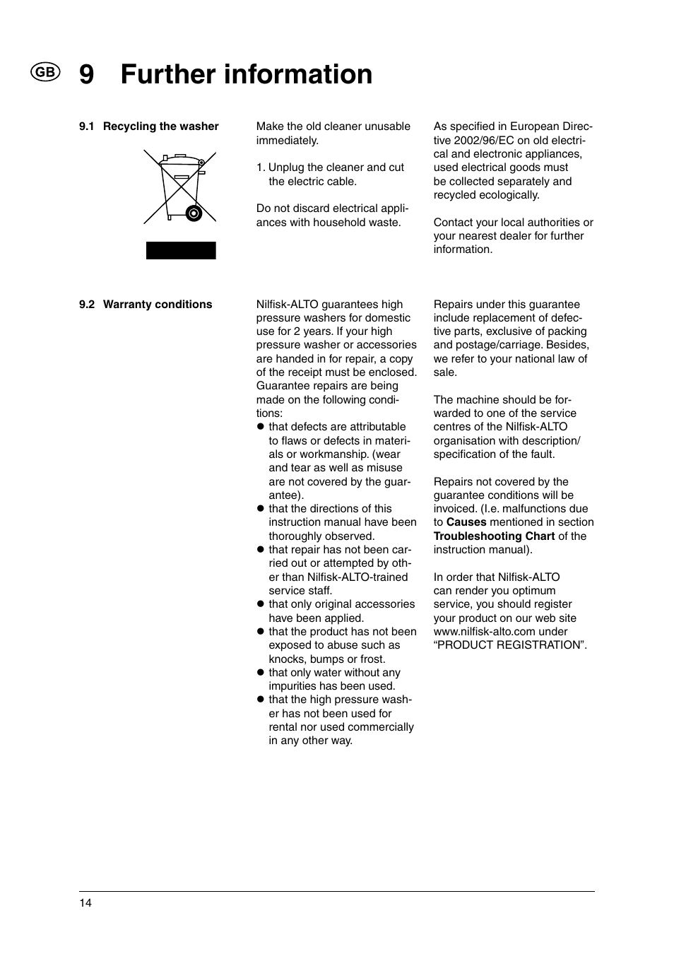 9 further information | Nilfisk-ALTO C 120.1 User Manual | Page 14 / 18