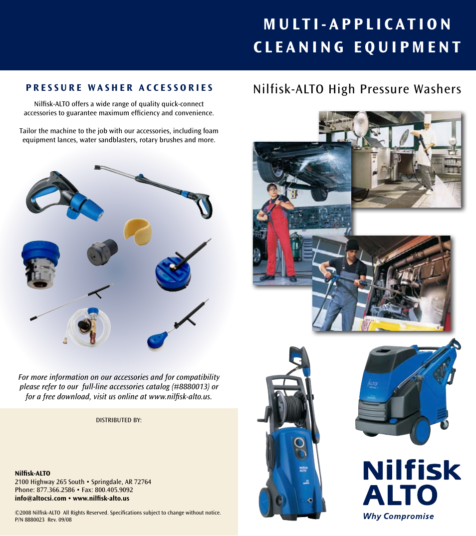 Nilfisk-ALTO Pressure Washers User Manual | 2 pages