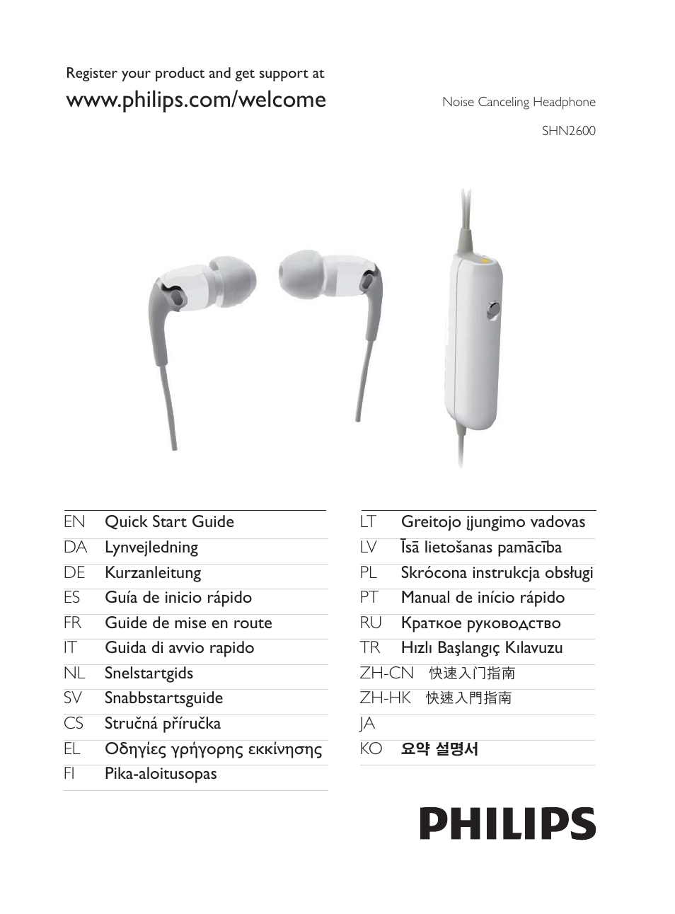 Philips Kopfhörer mit Geräuschunterdrückung User Manual | 4 pages