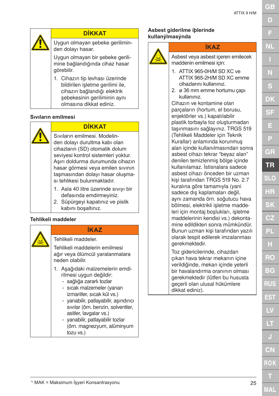 Nilfisk-ALTO 965-0H/M SD XC User Manual | Page 25 / 38