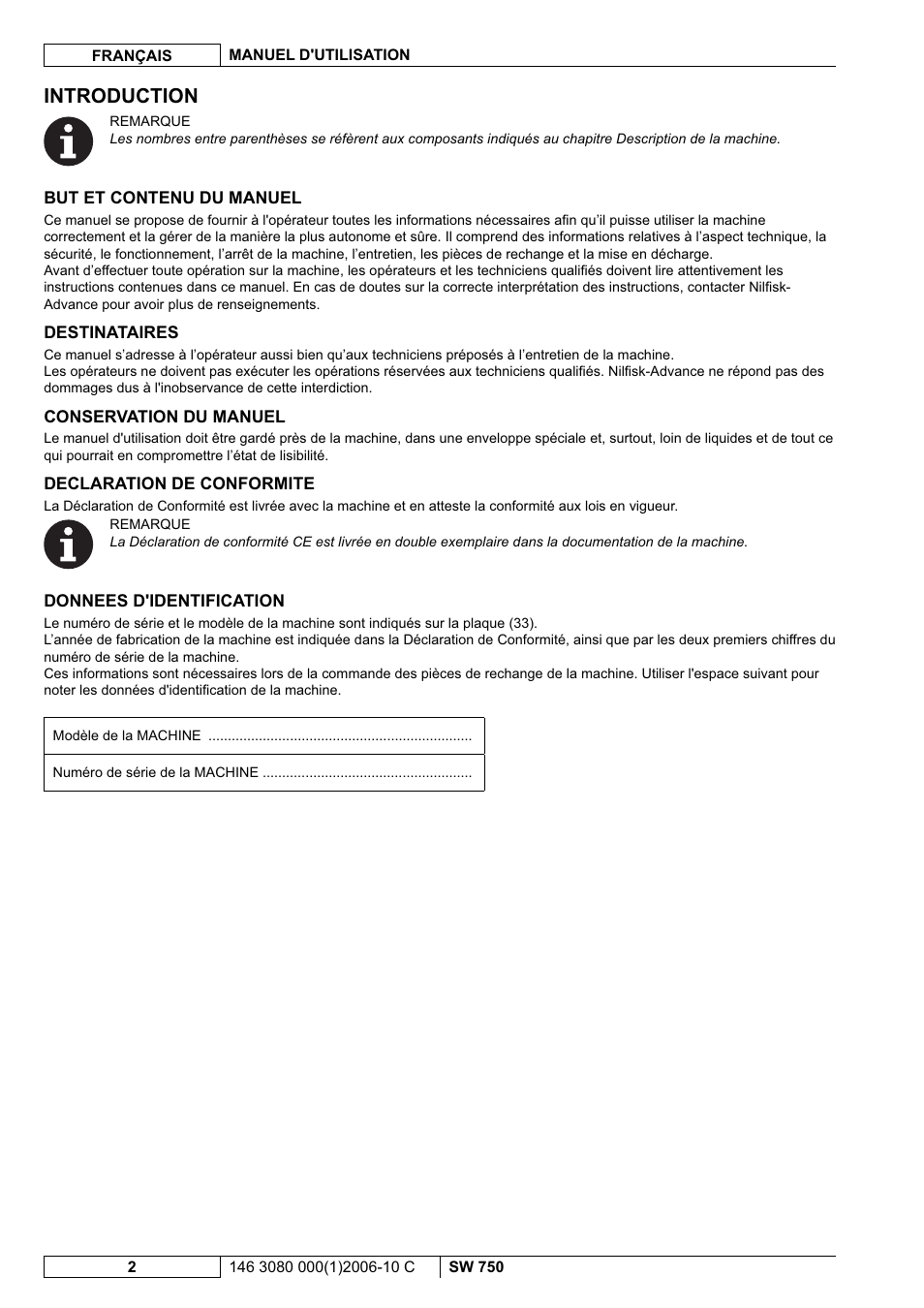 Introduction | Nilfisk-ALTO SW 750 User Manual | Page 22 / 76