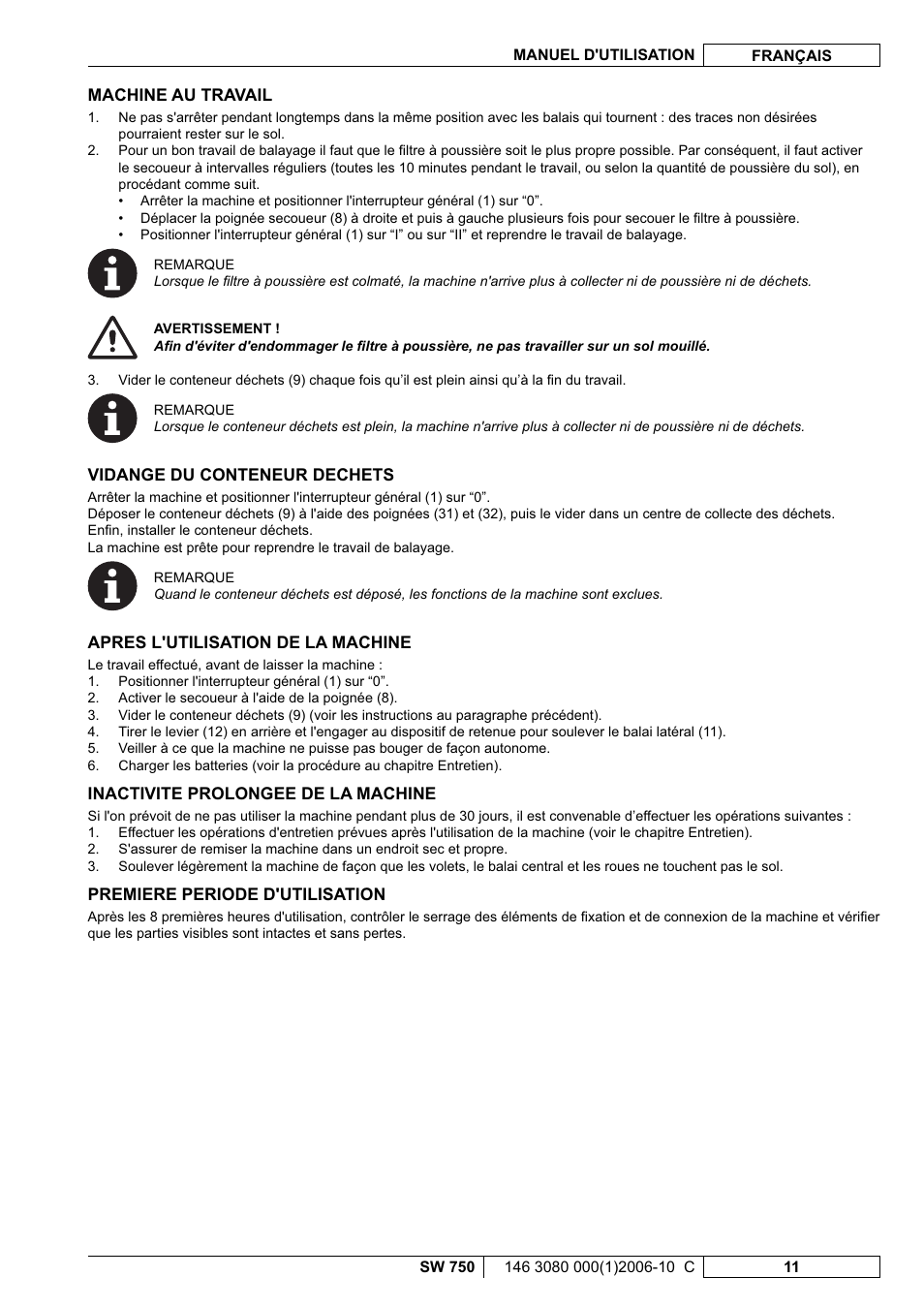 Nilfisk-ALTO SW 750 User Manual | Page 31 / 76