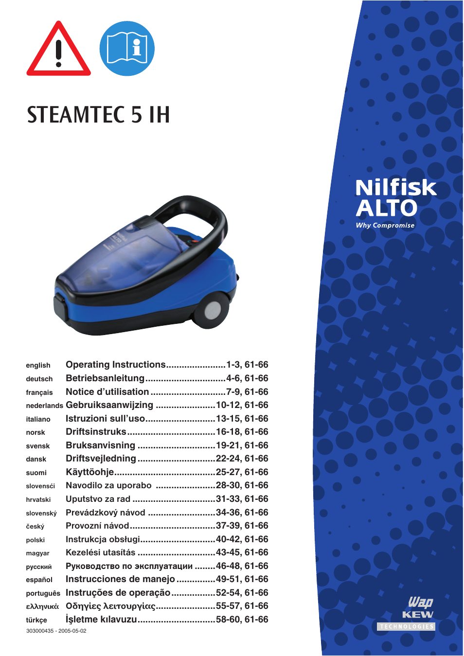 Nilfisk-ALTO STEAMTEC 5 IH User Manual | 72 pages