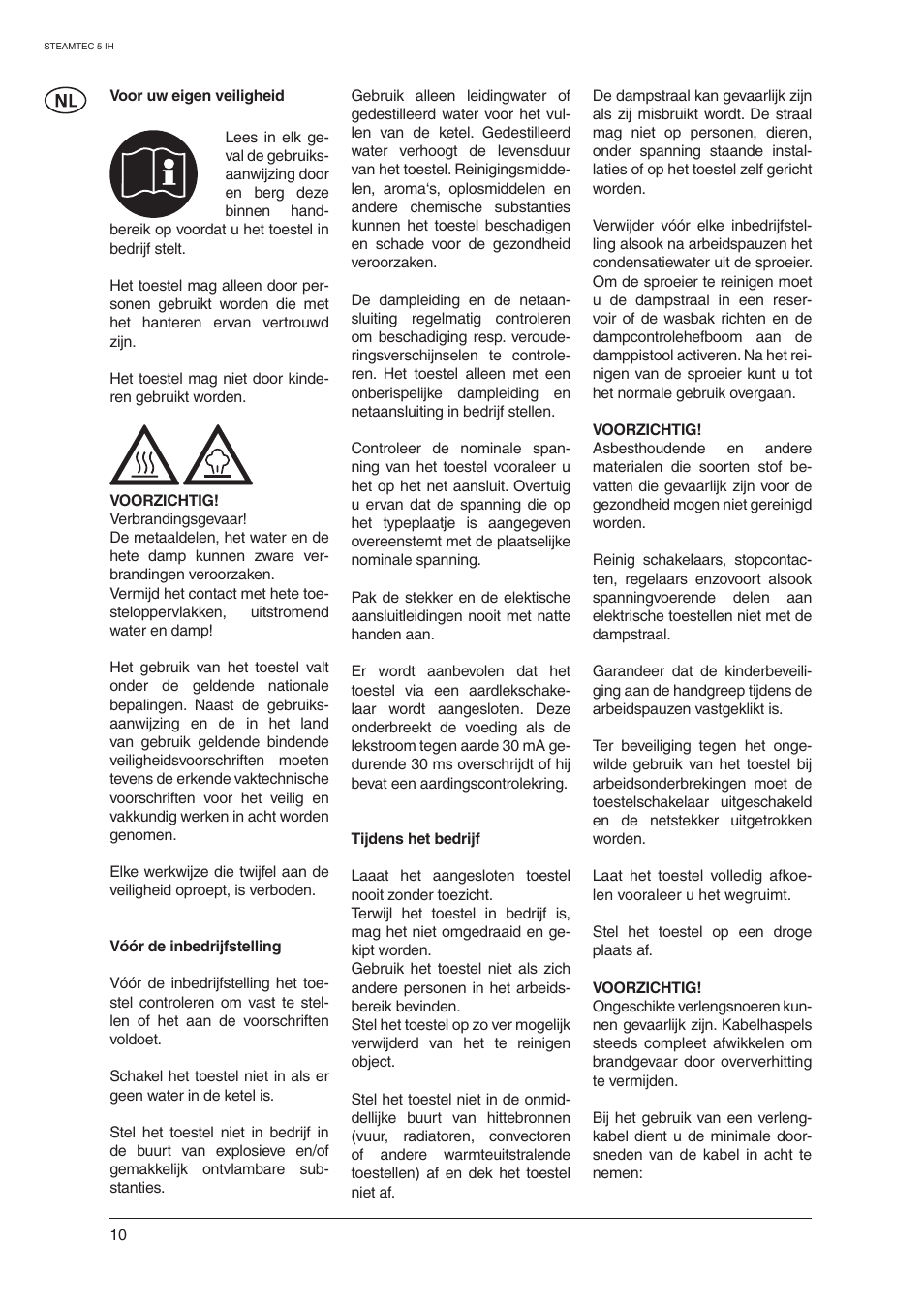 Nilfisk-ALTO STEAMTEC 5 IH User Manual | Page 12 / 72
