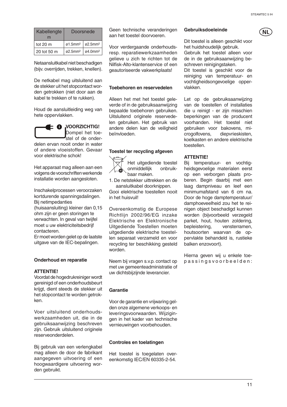 Nilfisk-ALTO STEAMTEC 5 IH User Manual | Page 13 / 72