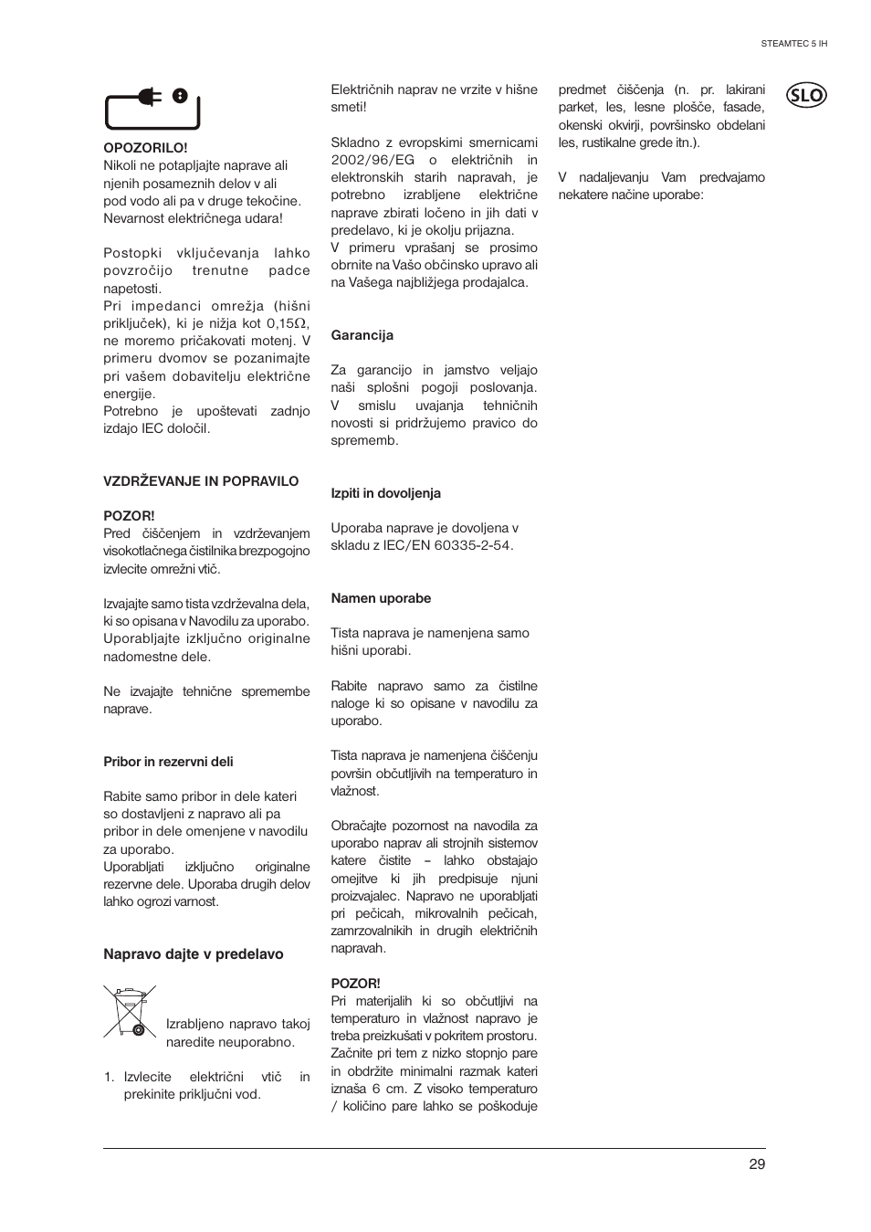Nilfisk-ALTO STEAMTEC 5 IH User Manual | Page 31 / 72