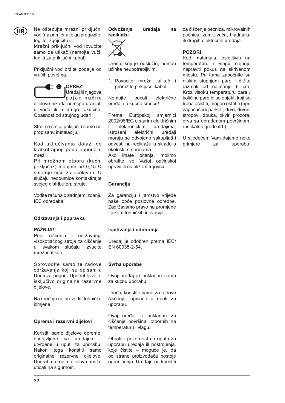 Nilfisk-ALTO STEAMTEC 5 IH User Manual | Page 34 / 72