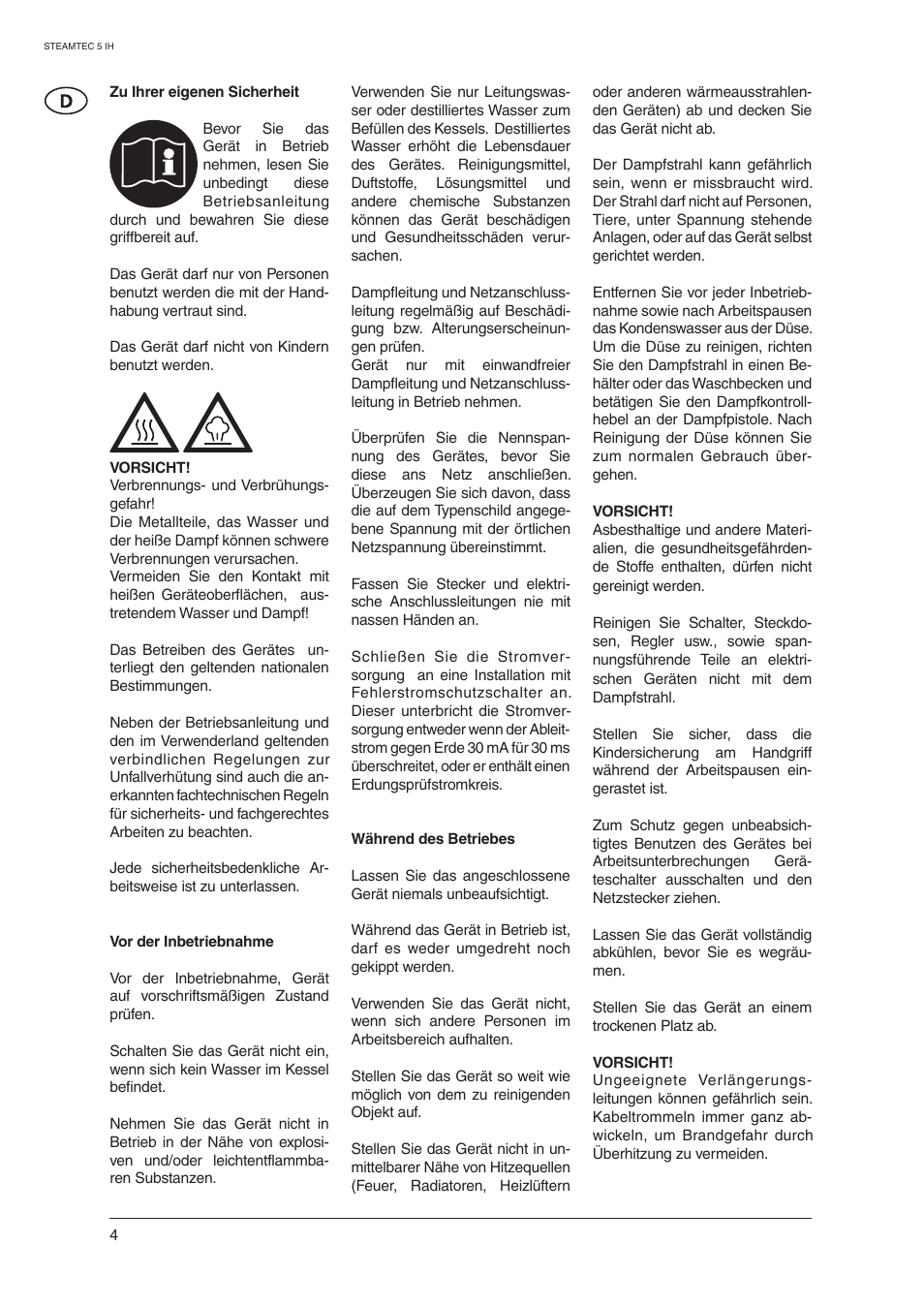 Nilfisk-ALTO STEAMTEC 5 IH User Manual | Page 6 / 72